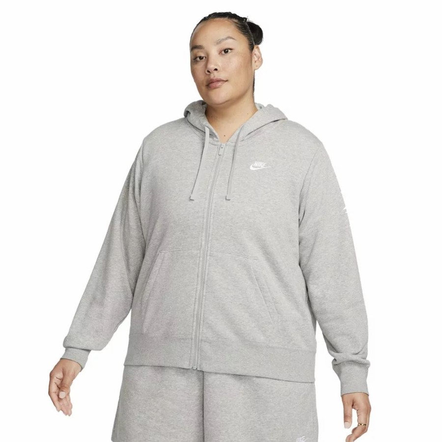 Outerwear * | Plus Size Nike Sportswear Club Fleece Full-Zip Hoodie