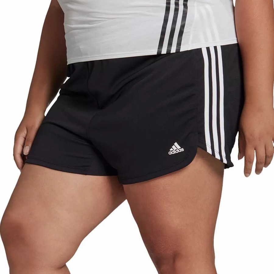 Bottoms * | Plus Size Adidas Pacer 3-Stripes Knit Shorts