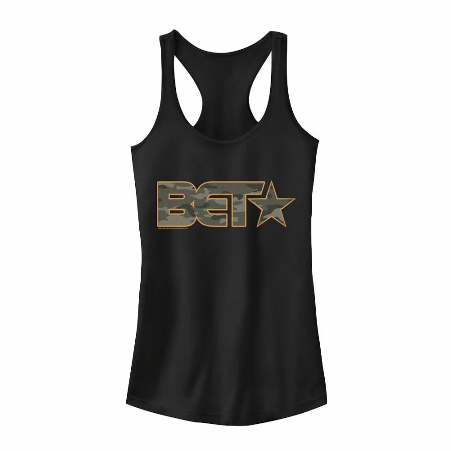 Tops * | Juniors' Bet Camouflage Logo Tank Top