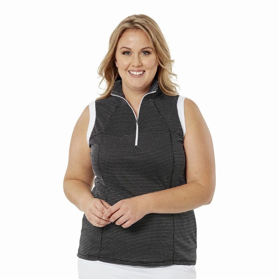 Tops * | Plus Size Nancy Lopez Zone Sleeveless Polo