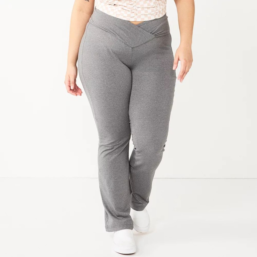 Bottoms * | Juniors' Plus Size So Crossover Waistband Bootcut Yoga Pants