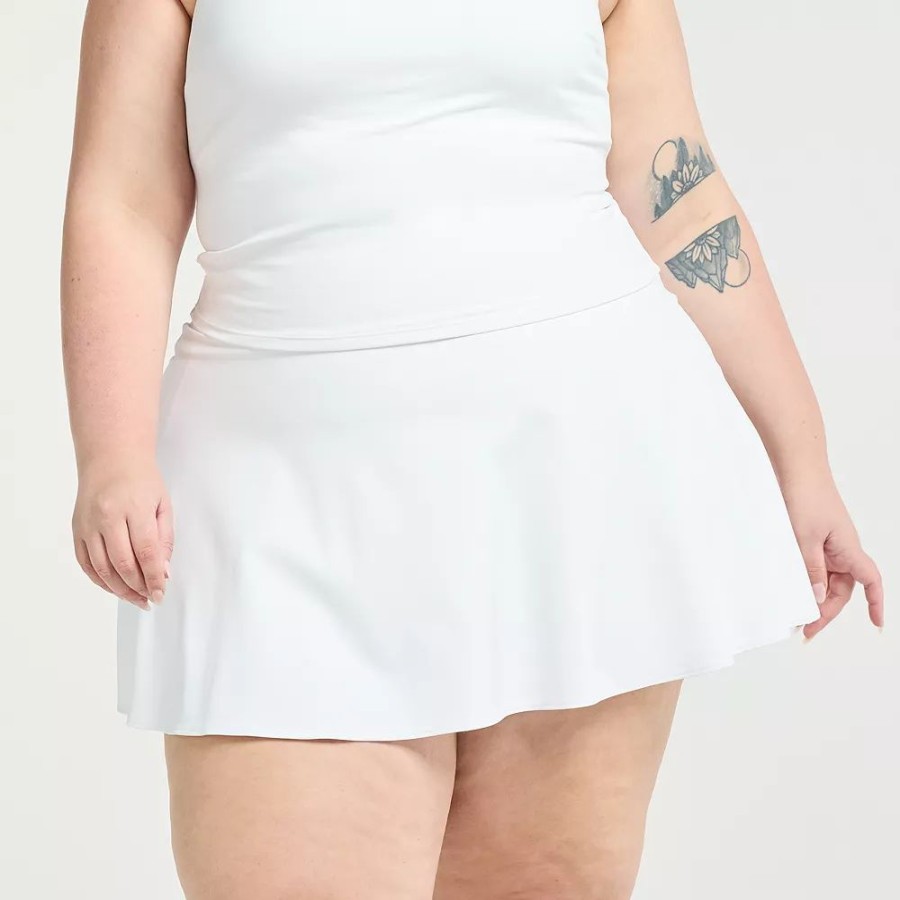 Bottoms * | Plus Size Flx High-Waisted Affirmation Skort With Pockets