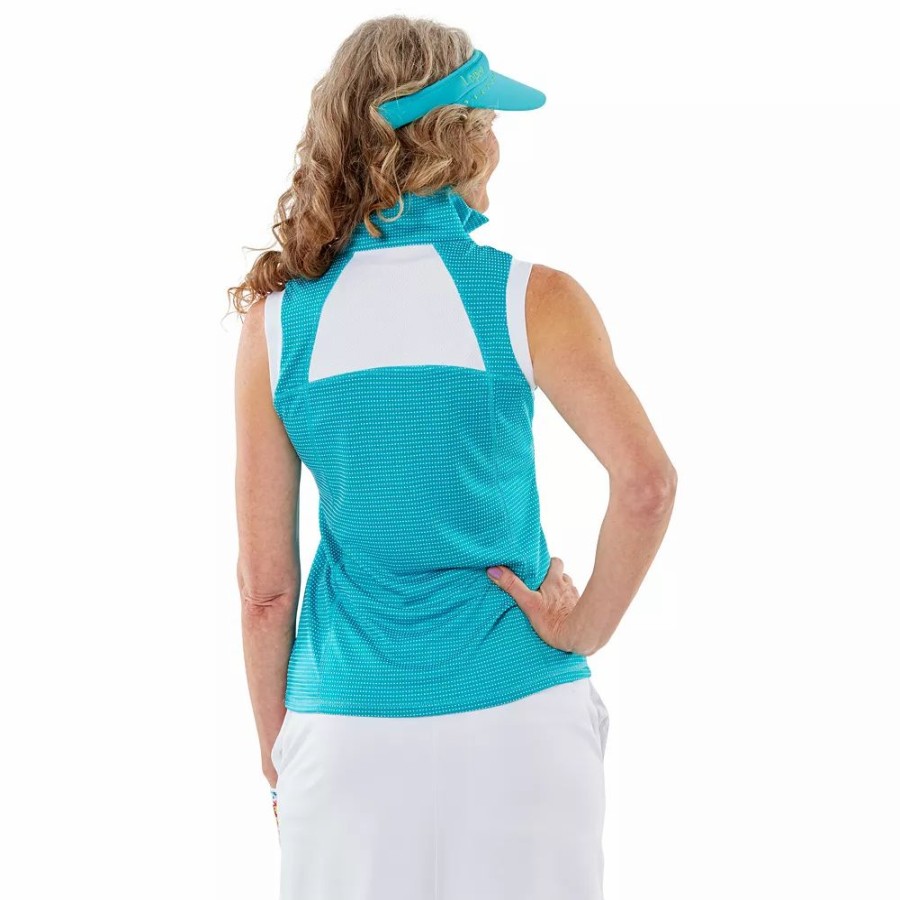 Tops * | Women'S Nancy Lopez Golf Zone Sleeveless Polo Black