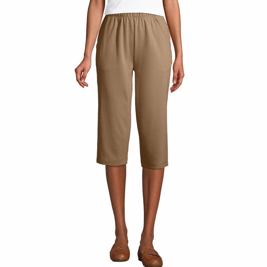 Bottoms * | Petite Lands' End Sport High Waist Pull-On Capri Pants