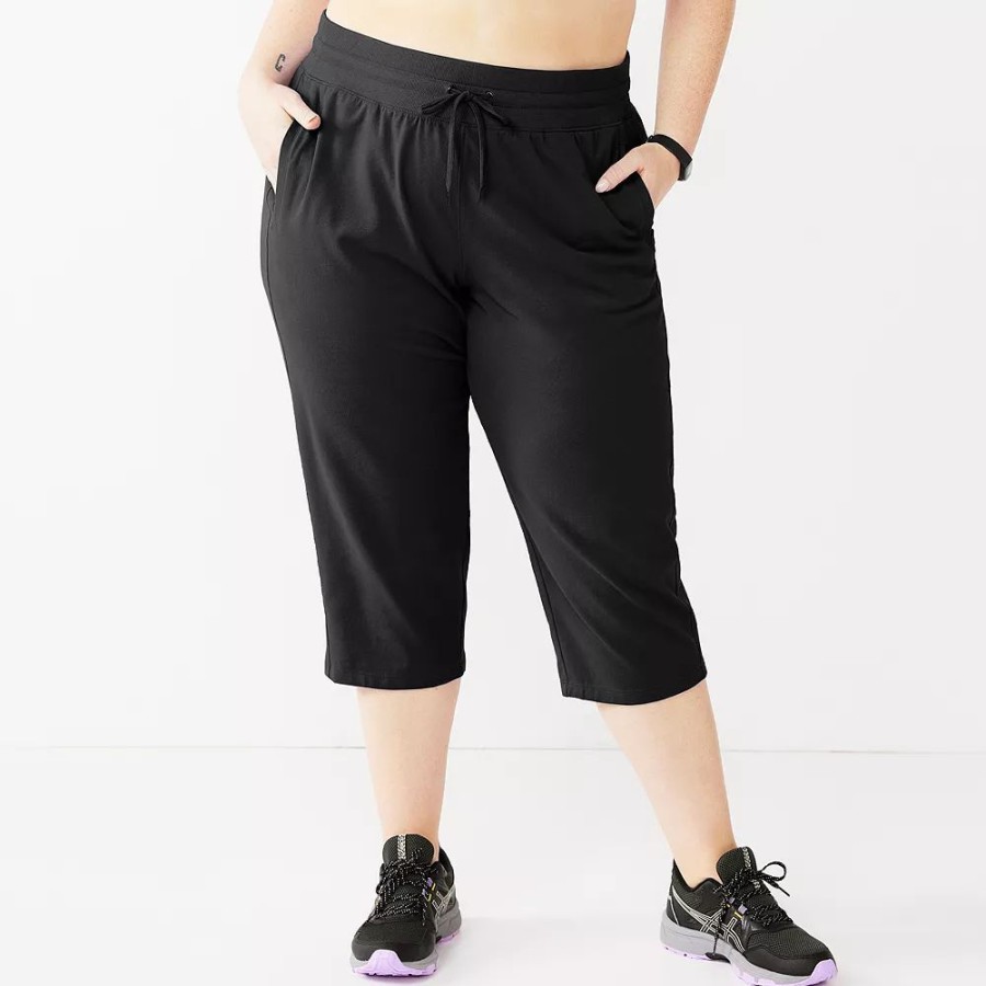 Bottoms * | Plus Size Tek Gear Essential Straight-Leg Capris