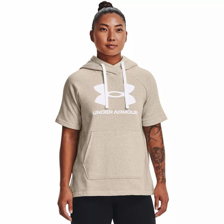 Tops * | Women'S Under Armour Rival Fleece Short Sleeve Hoodie