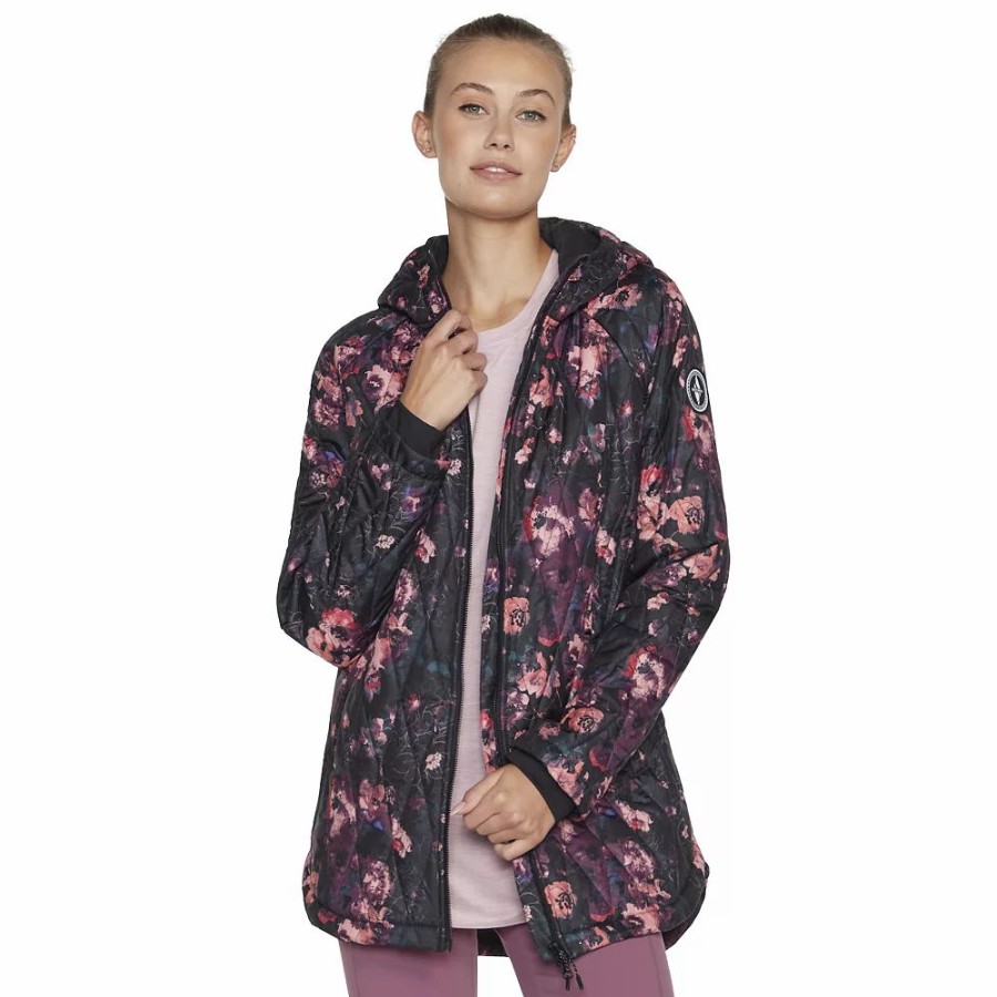 Outerwear * | Women'S Skechers Go Walk Wear Floral Quilted Jacket