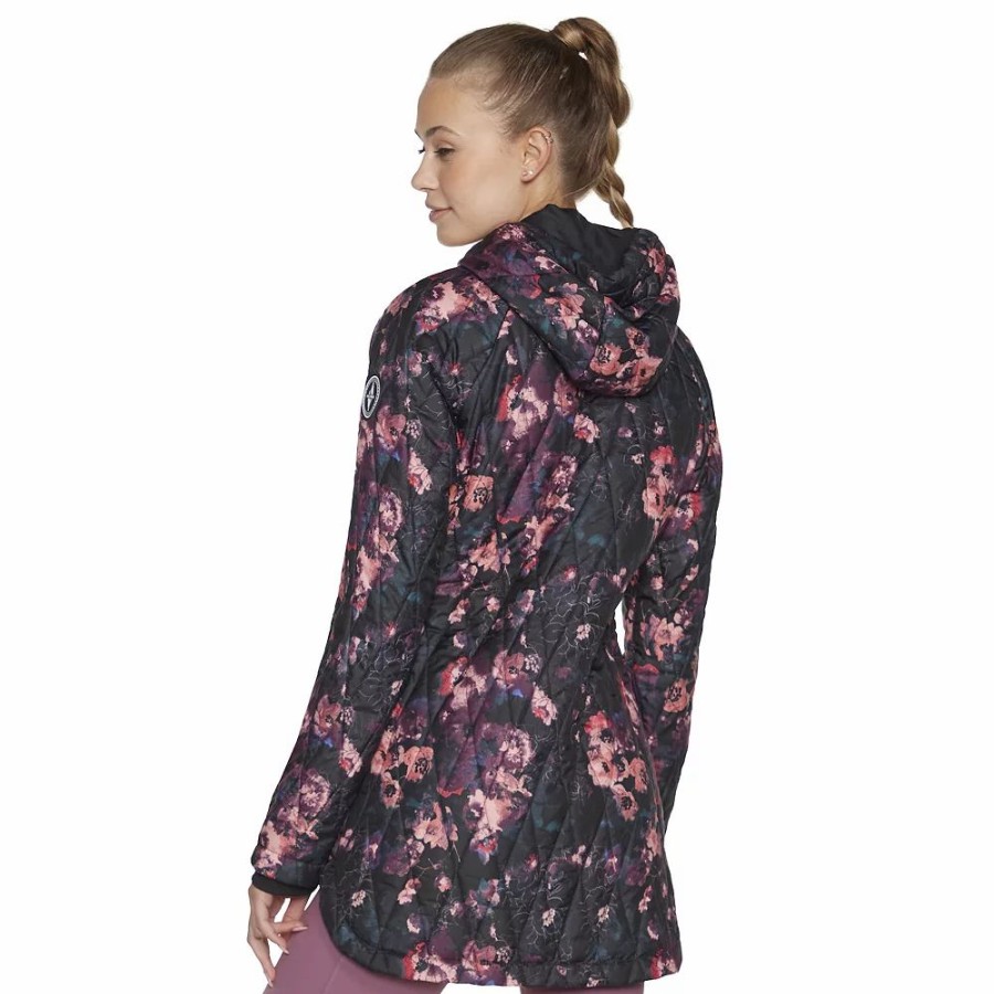 Outerwear * | Women'S Skechers Go Walk Wear Floral Quilted Jacket