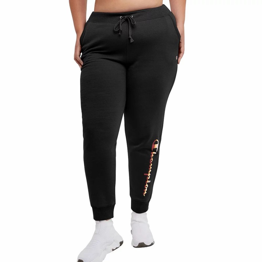 Bottoms * | Plus Size Champion Powerblend Fleece Graphic Joggers