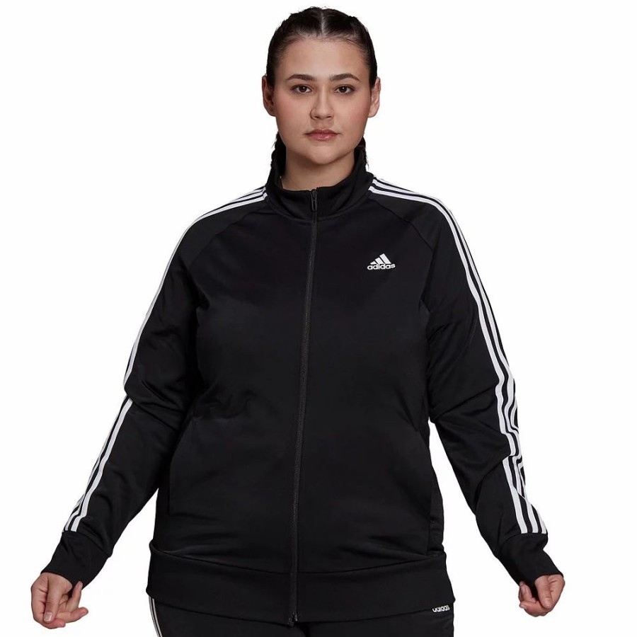 Outerwear * | Plus Size Adidas Essential Tricot Track Jacket