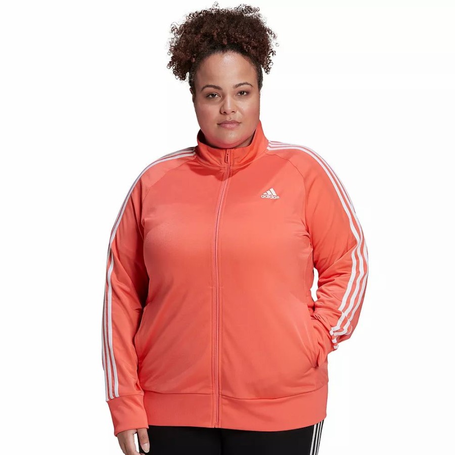 Outerwear * | Plus Size Adidas Essential Tricot Track Jacket