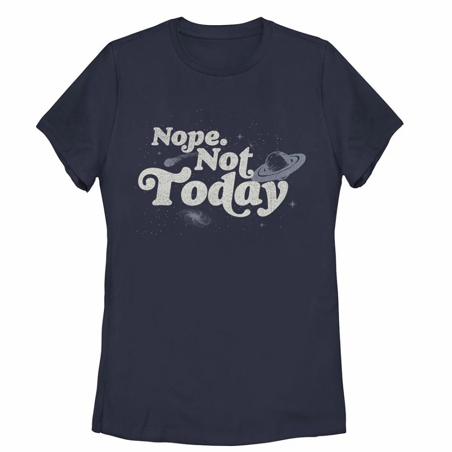 Tops * | Juniors' "Nope Not Today" Space Graphic Tee