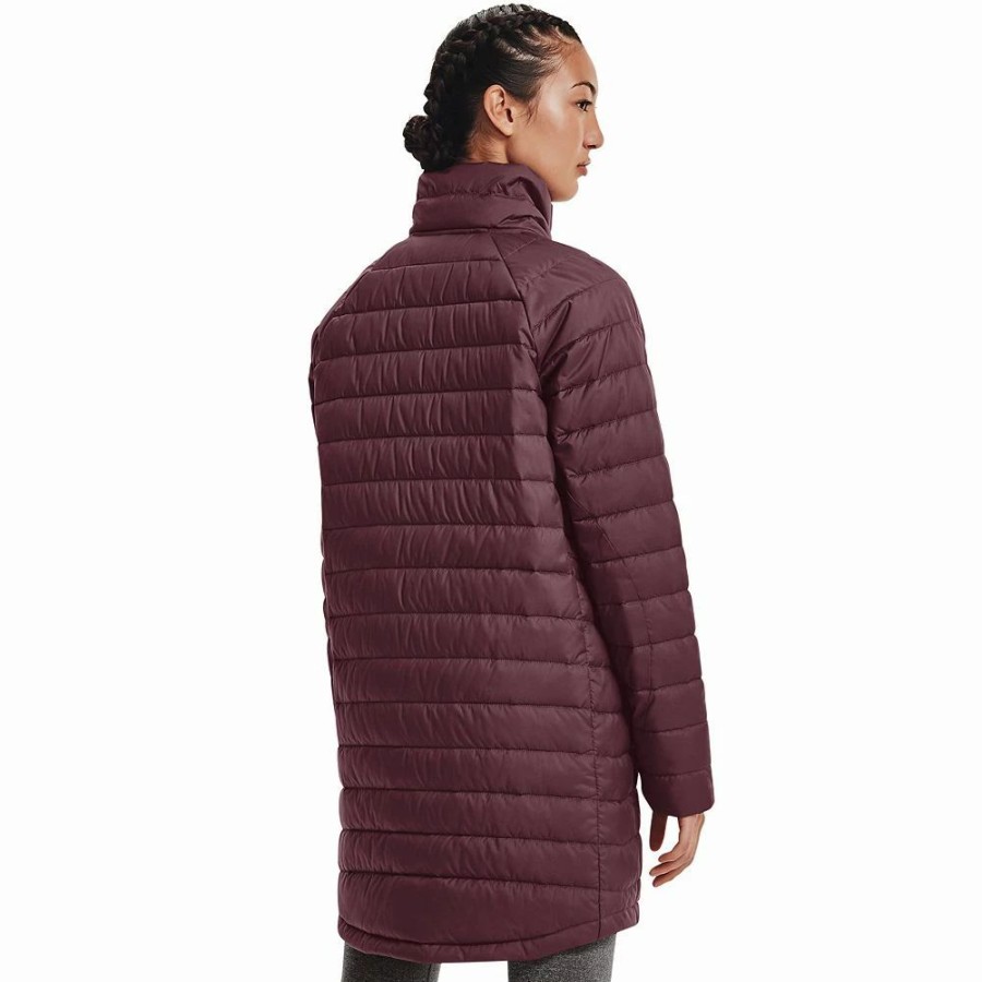 Outerwear * | Women'S Under Armour Hooded Insulate Parka Jacket Ash Plum Black