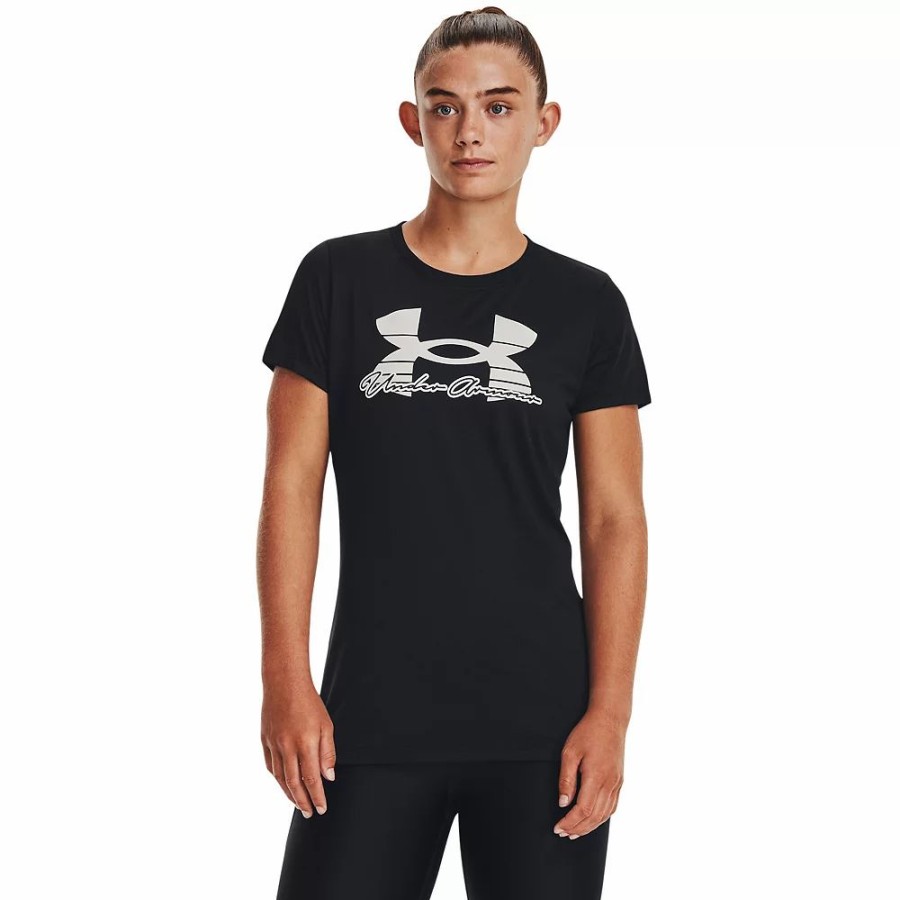 Tops * | Women'S Under Armour Tech Script Logo Tee