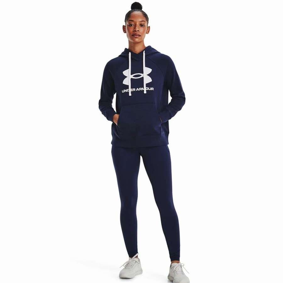 Tops * | Women'S Under Armour Rival Fleece Logo Hoodie Steel Medium Heather