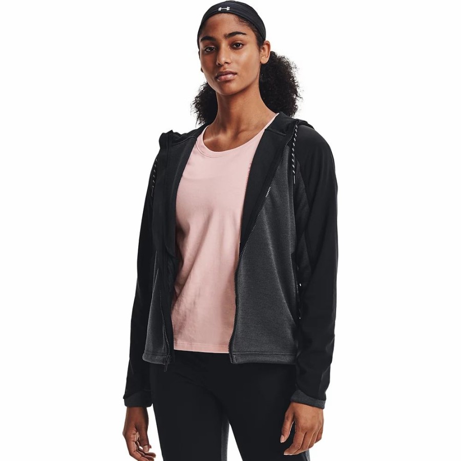 Outerwear * | Women'S Under Armour Essential Hooded Water-Resistant Sweater Jacket