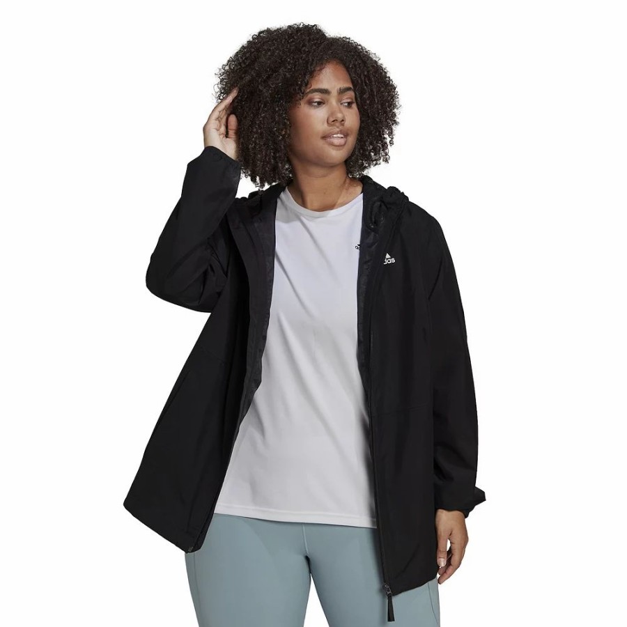 Outerwear * | Plus Size Adidas Essential Rain Jacket