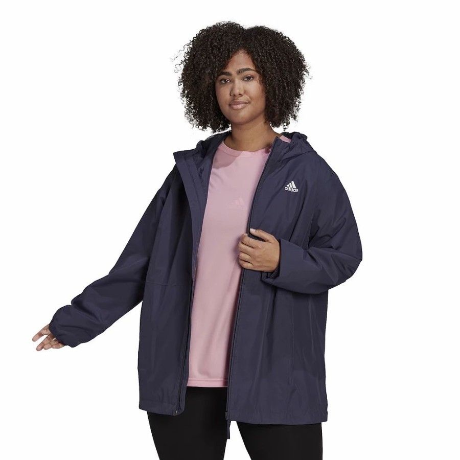 Outerwear * | Plus Size Adidas Essential Rain Jacket