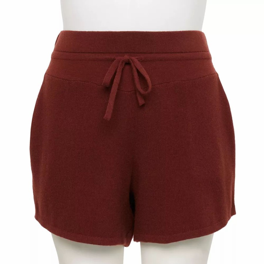 Bottoms * | Plus Size Flx Ribbed High-Waisted Sweater Shorts