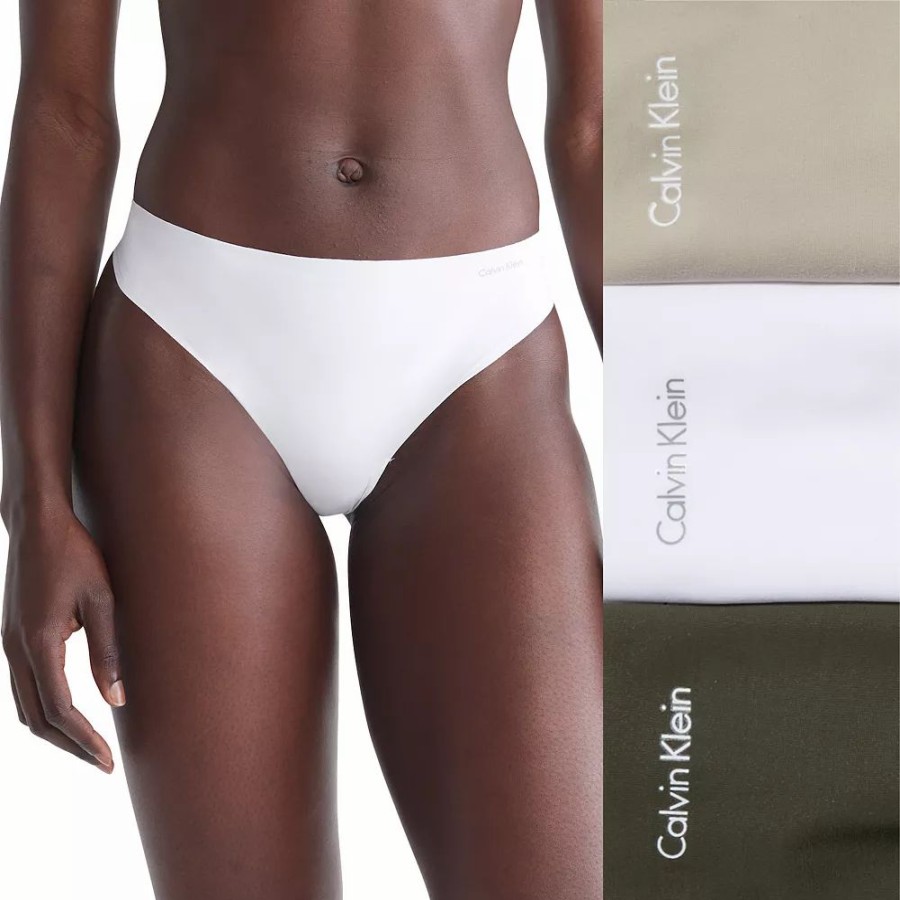 Underwear * | Women'S Calvin Klein 3-Pk. Invisibles Seamless Thong Panty Set Qd3558