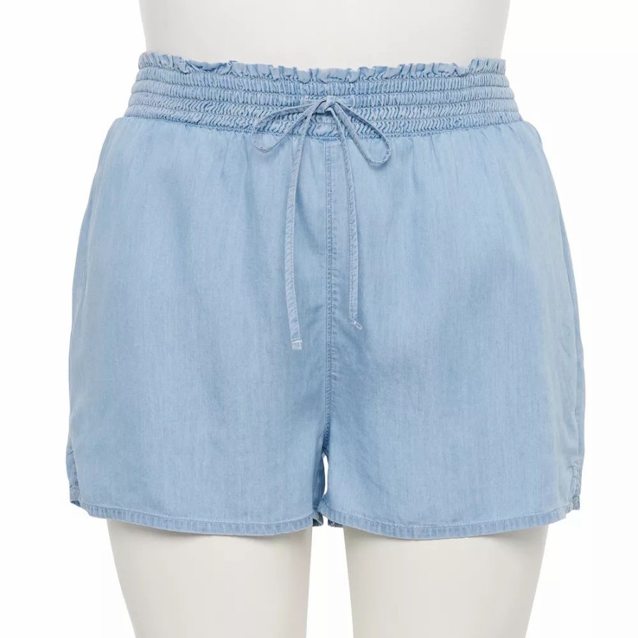 Bottoms * | Juniors' Plus Size So Smocked Shorts