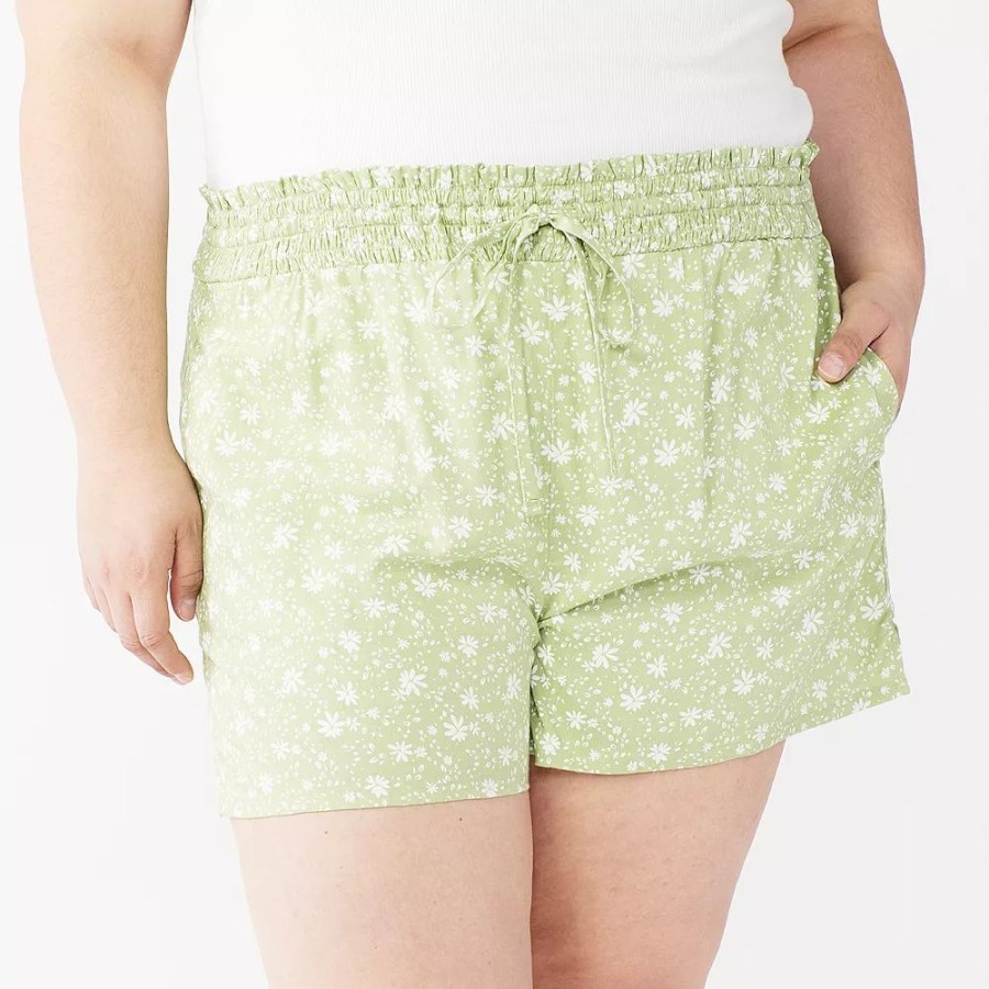 Bottoms * | Juniors' Plus Size So Smocked Shorts