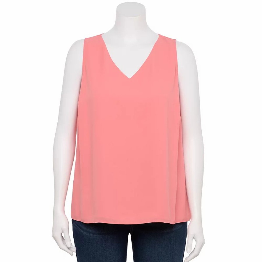 Tops * | Plus Size Nine West Essential V-Neck Tank