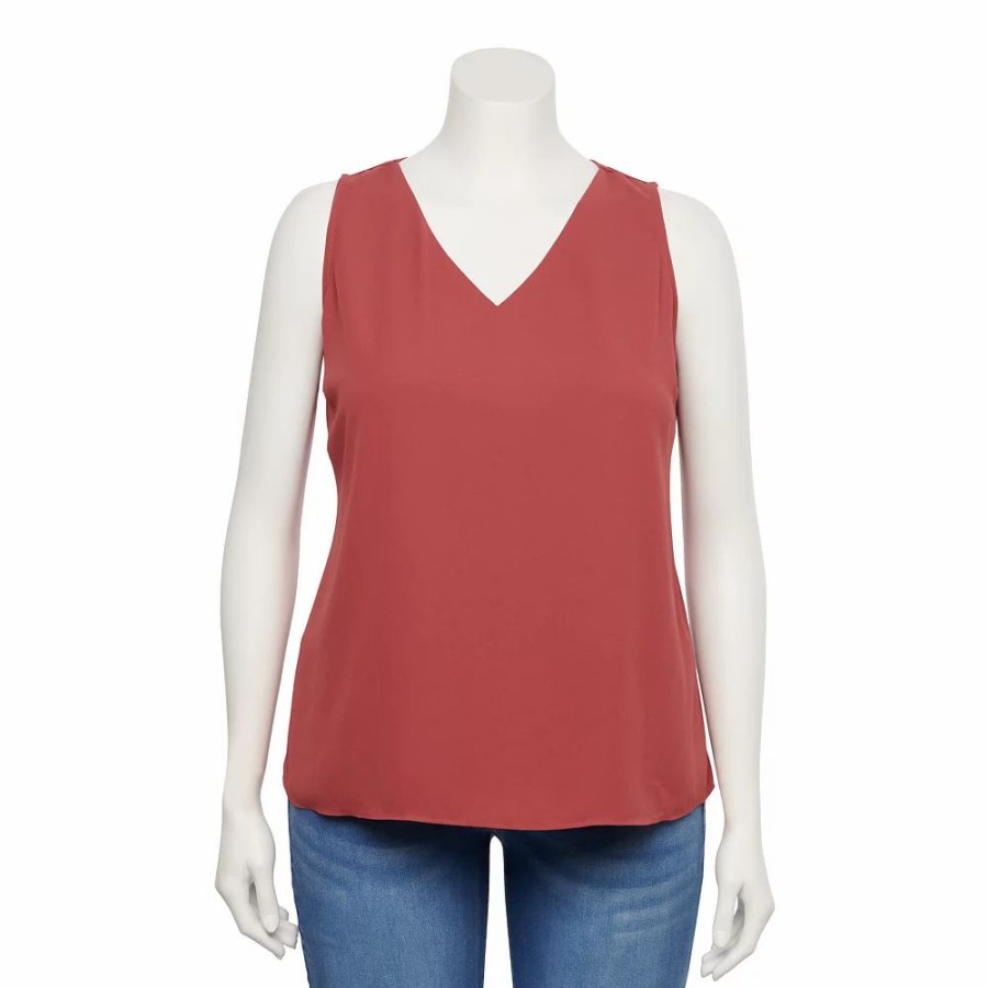 Tops * | Plus Size Nine West Essential V-Neck Tank