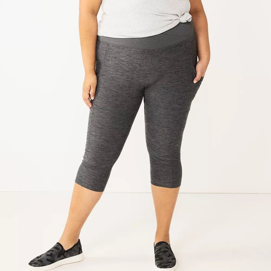 Bottoms * | Plus Size Sonoma Goods For Life Crossover Waist Crop Leggings