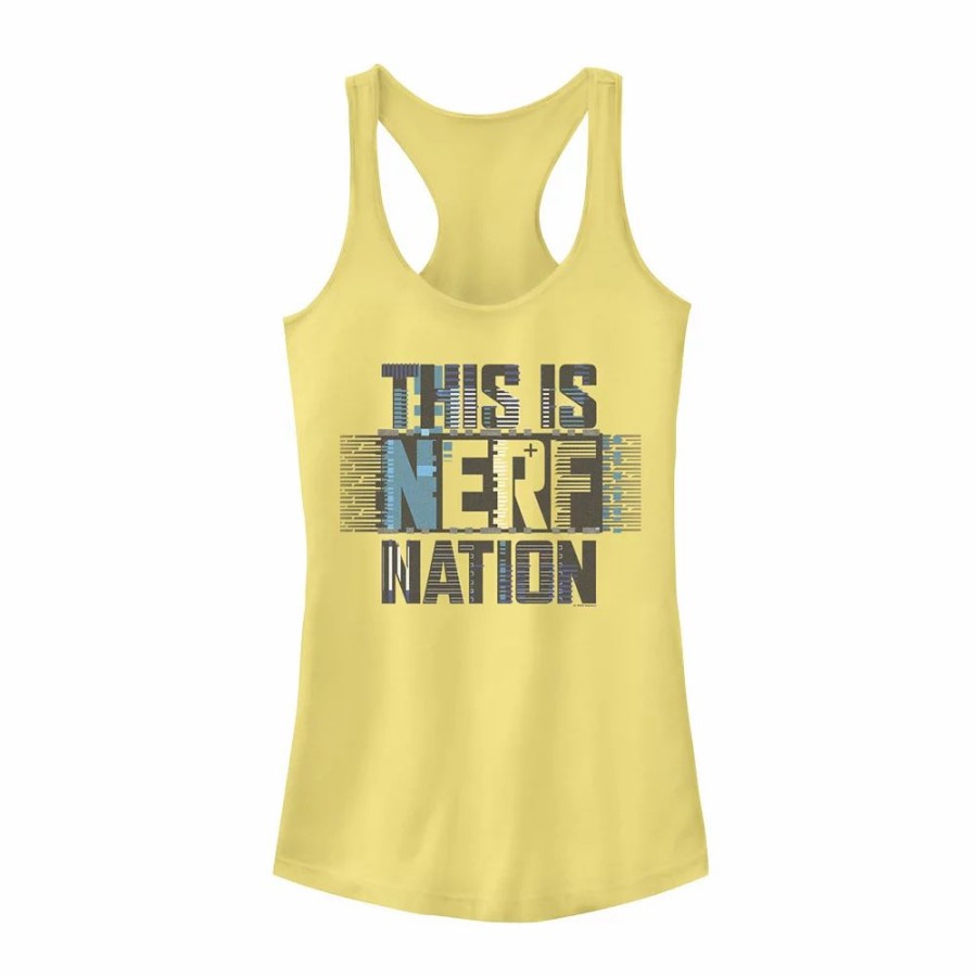 Tops * | Juniors' "This Is Nerf Nation" Blue Glitch Tank Top