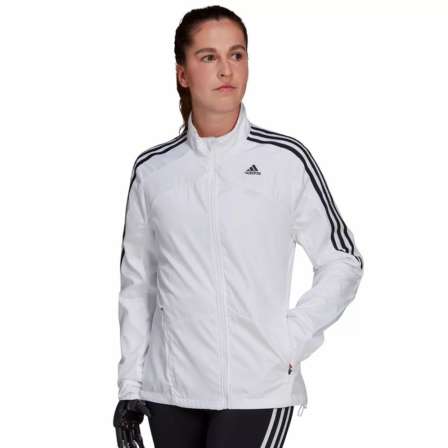 Outerwear * | Women'S Adidas Marathon 3-Stripes Track Jacket