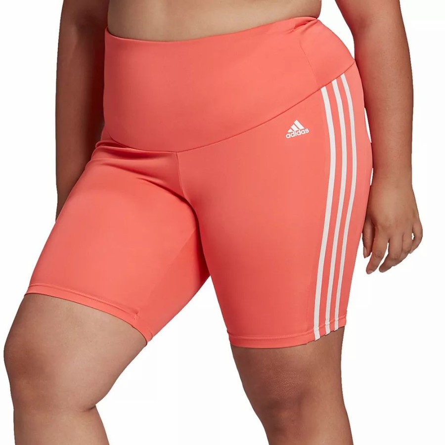 Bottoms * | Plus Size Adidas 3 Stripe Bike Shorts