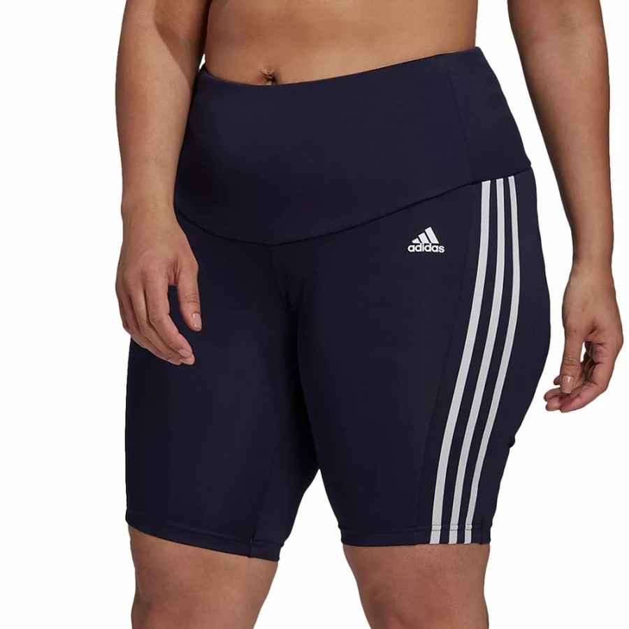 Bottoms * | Plus Size Adidas 3 Stripe Bike Shorts