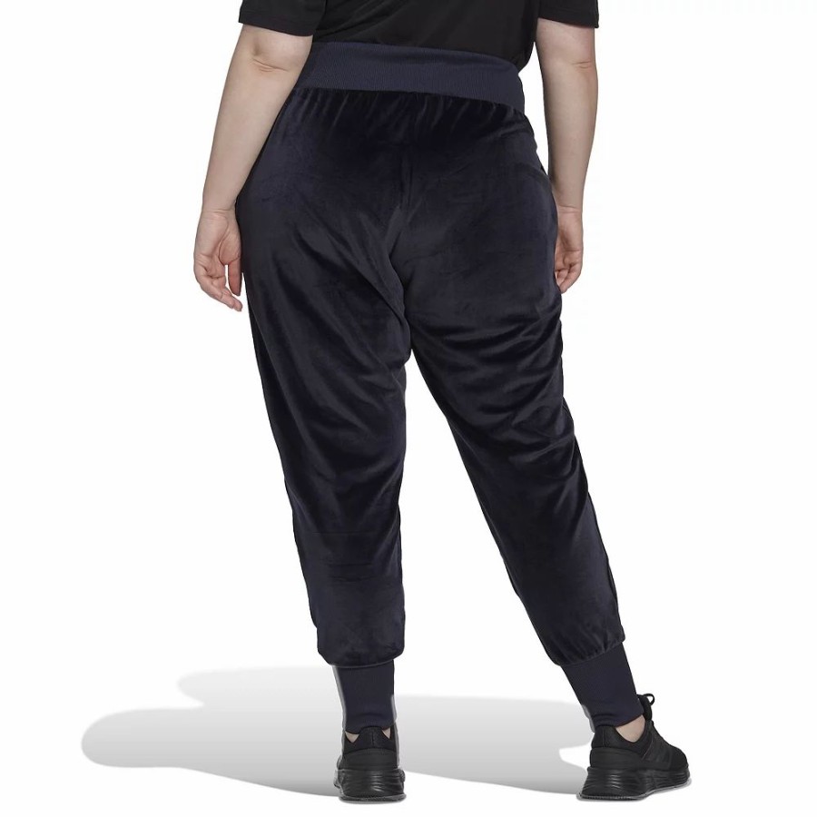 Bottoms * | Plus Size Adidas Holidayz Cozy Velour High-Waisted Joggers