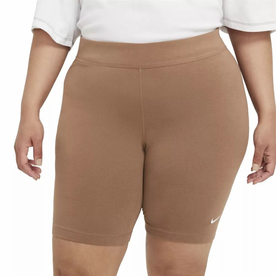 Bottoms * | Plus Size Nike Sportswear Essential Midrise Bike Shorts