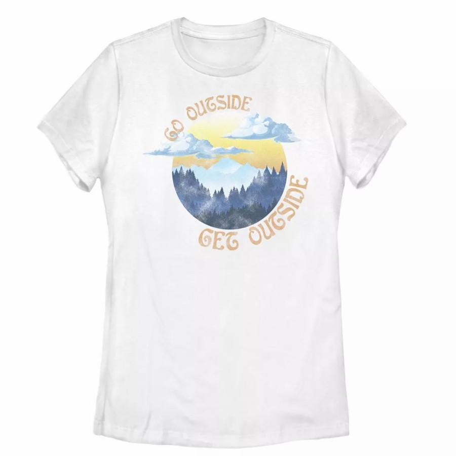 Tops * | Juniors' "Go Outside Get Outside" Landscape Tee