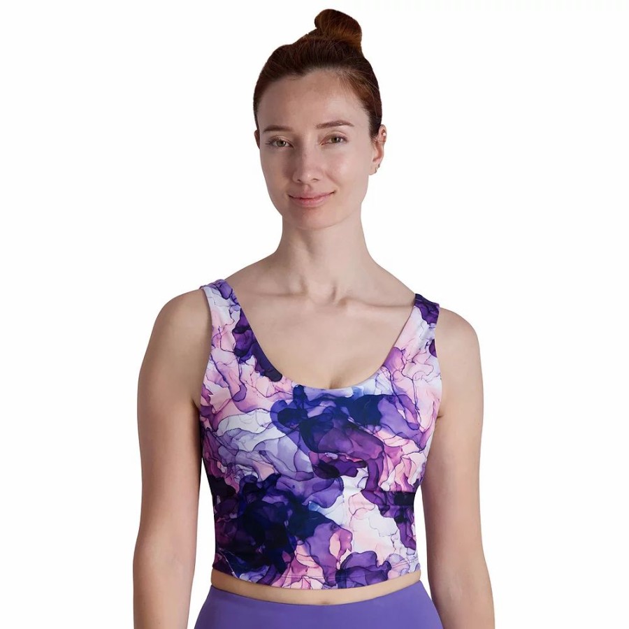 Underwear * | Gaiam Flow Olivia Print Medium-Impact Longline Sports Bra