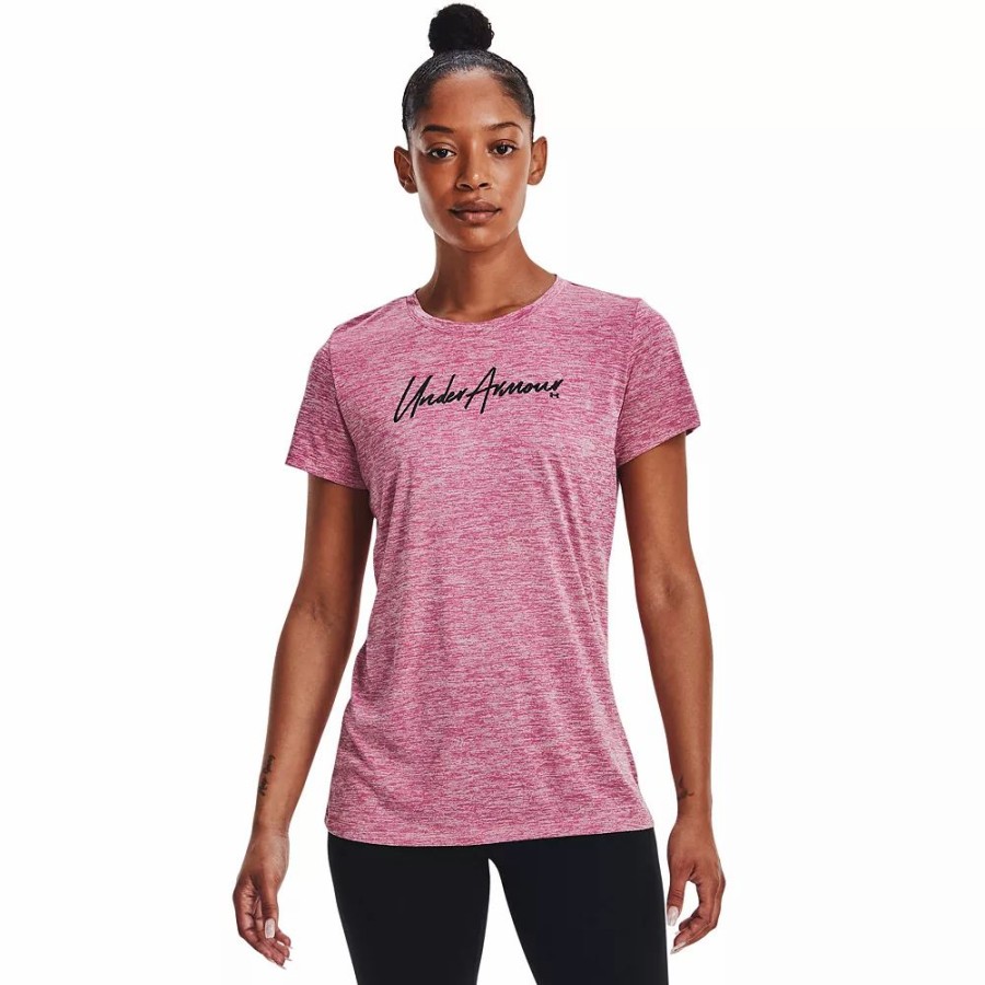 Tops * | Women'S Under Armour Twist Script Wordmark Tech Tee