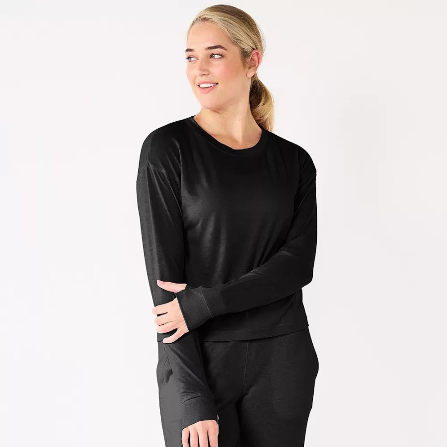 Tops * | Women'S Tek Gear Crewneck Long Sleeve Tee