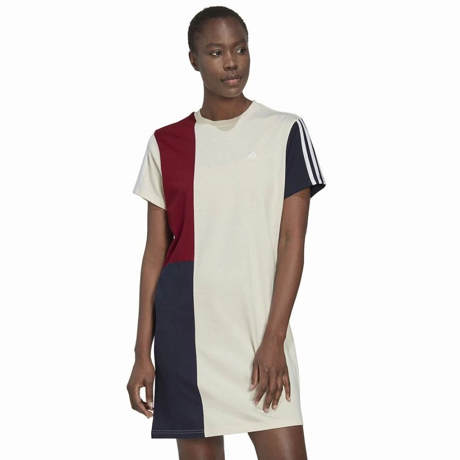 Dresses * | Women'S Adidas Essentials Colorblock Boyfriend T-Shirt Dress