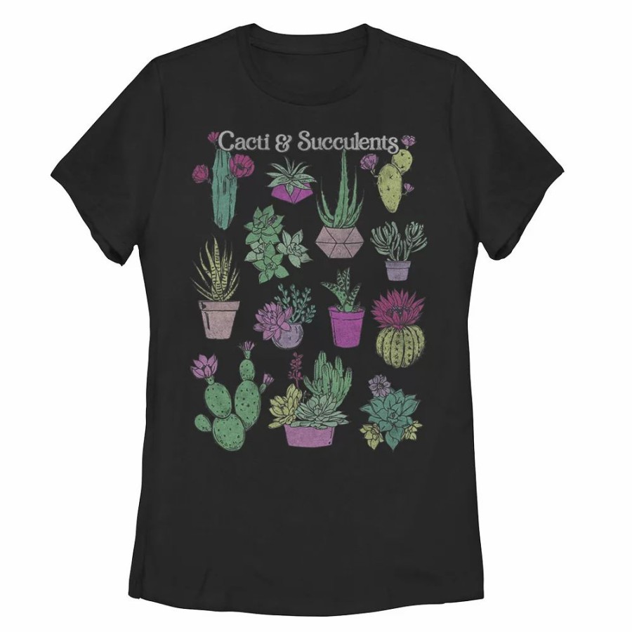 Tops * | Juniors' Cacti And Succulents Graphic Tee