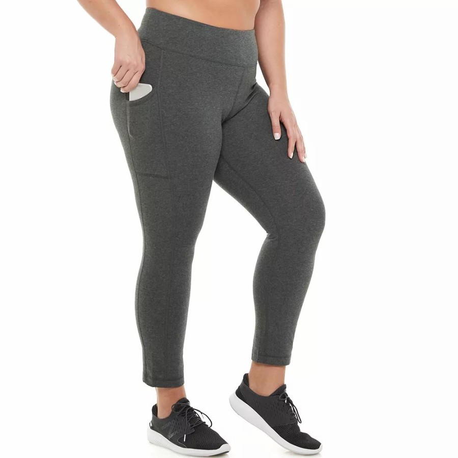 Bottoms * | Plus Size Tek Gear Pocket High-Waisted 7/8 Leggings