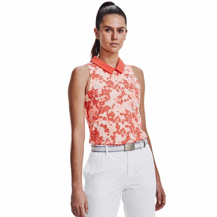 Tops * | Women'S Under Armour Zinger Sleeveless Polo Vermillion