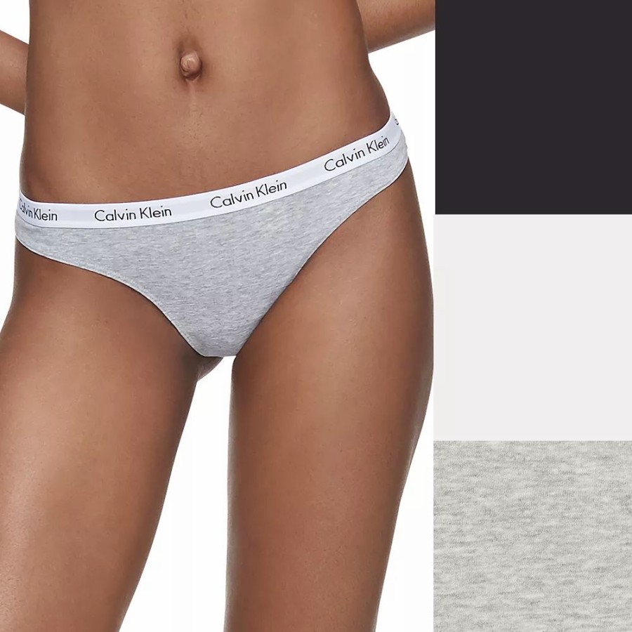 Underwear * | Women'S Calvin Klein Carousel 3-Pack Thong Panty Set Qd3587