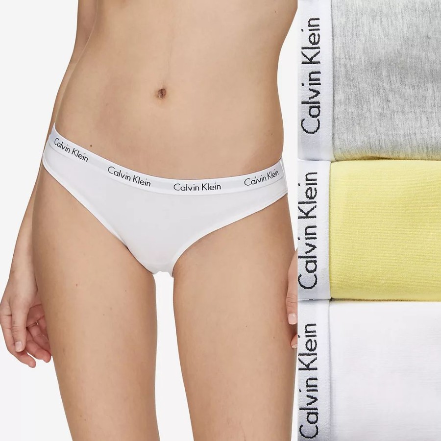 Underwear * | Women'S Calvin Klein Carousel 3-Pack Thong Panty Set Qd3587