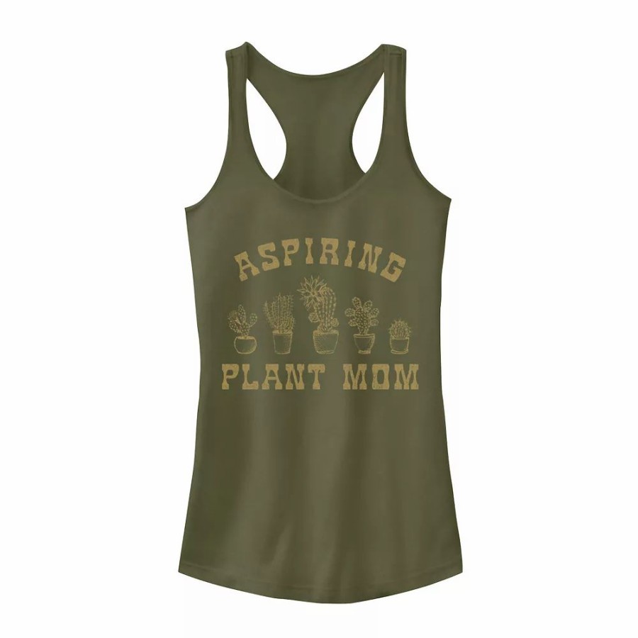 Tops * | Juniors' Aspiring Plant Mom Graphic Tank