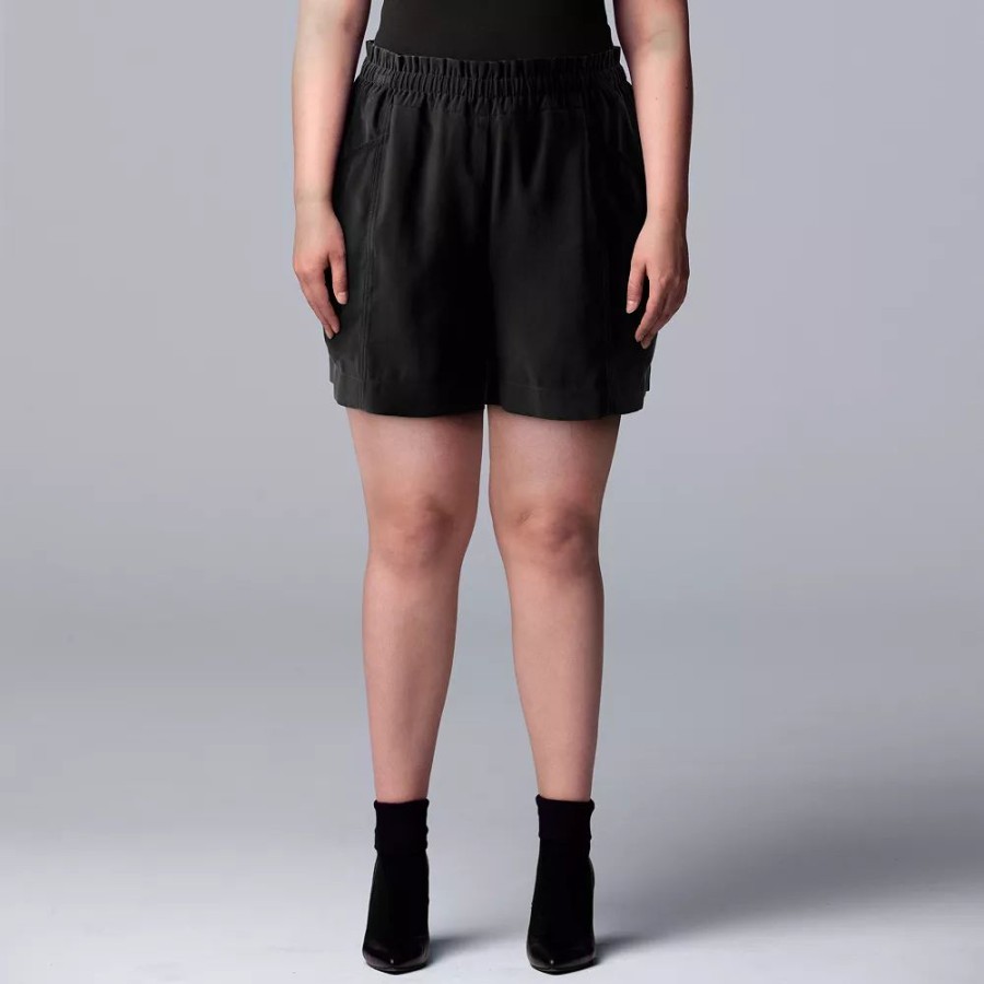 Bottoms * | Plus Size Simply Vera Vera Wang High-Waisted Soft Shorts