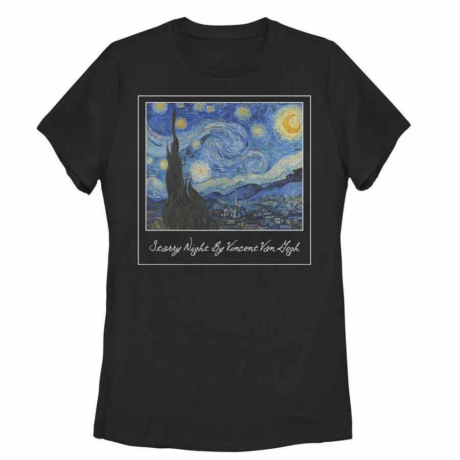 Tops * | Juniors' "A Starry Night" By Vincent Van Gogh Graphic Tee