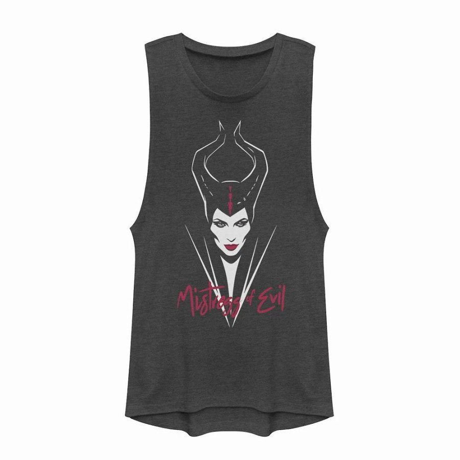 Tops * | Disney'S Maleficent Juniors' Mistress Of Evil Dark Muscle Tank