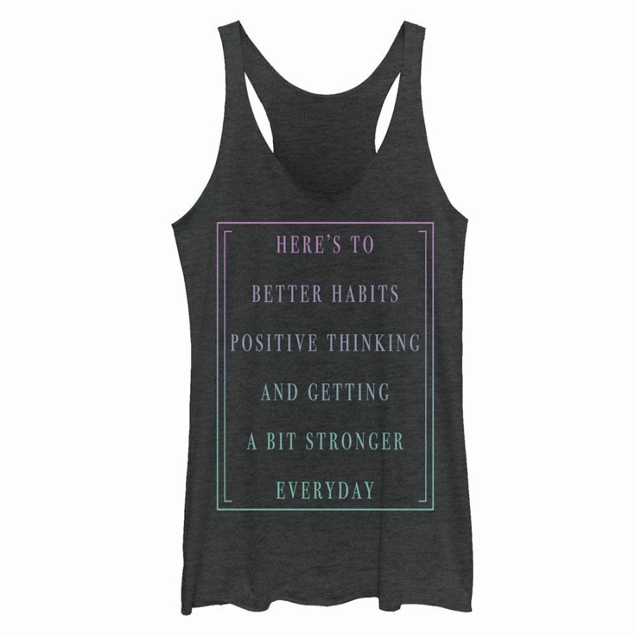 Tops * | Juniors' Here'S To Better Habits Graphic Tank